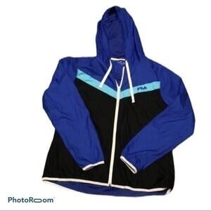 Cute Fila Windbreaker fleece lined jacket